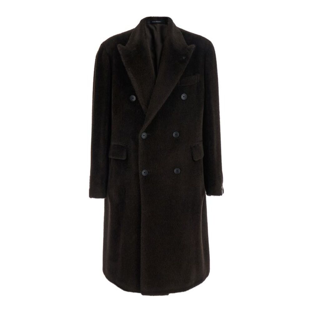 Tagliatore Men Coat 'London' Brown With Notched Revers And Front Closure